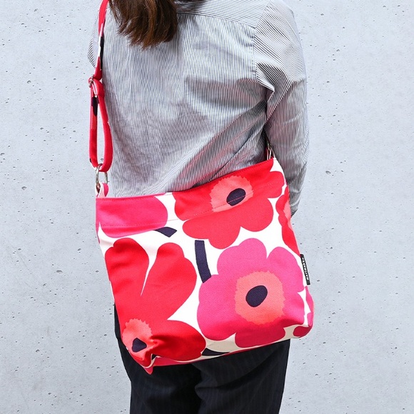 NWT Marimekko Unikko Blue / Peach Venni Bag - Picture 9 of 10